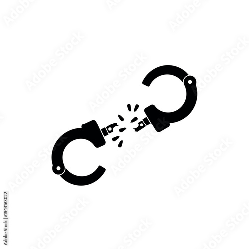 Broken Handcuffs Symbolizing Freedom and Liberation.
