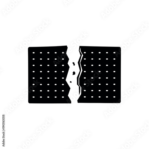 Cracked biscuit or cracker.