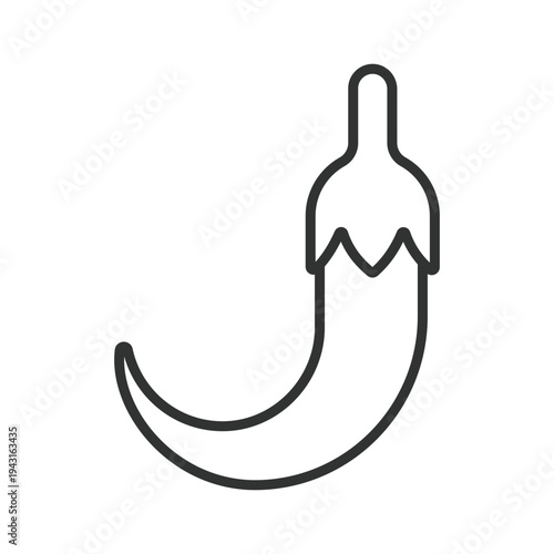 Chili pepper icon in line design. chili pepper hot pepper spicy vegetable food ingredient fresh organic cooking farm market healthy on white background vector. chili pepper editable stroke icon