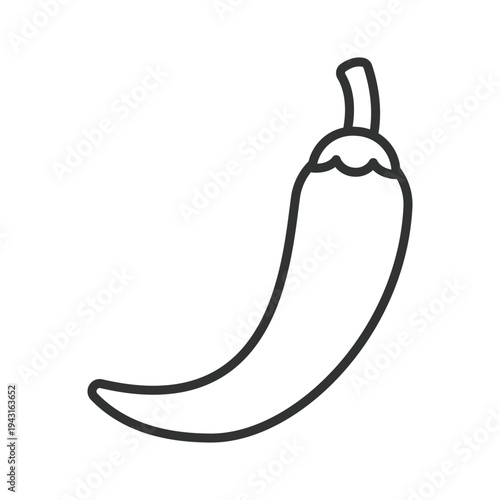 Chili pepper icon in line design. chili pepper hot pepper spicy vegetable food ingredient fresh organic cooking farm market healthy on white background vector. chili pepper editable stroke icon