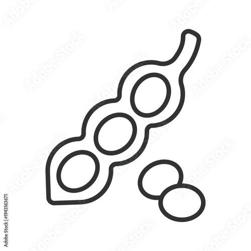 Soybeans icon in line design. soybean beans legume food fresh organic healthy protein farm market nutrition vegan vegetarian on white background vector. soybeans editable stroke icon