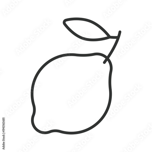 Lemon icon in line design. lemon citrus fruit food fresh organic sour healthy farm market vitamin nutrition on white background vector. lemon editable stroke icon