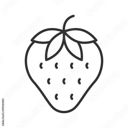 Strawberry icon in line design. strawberry berry fruit food fresh organic sweet healthy farm market nutrition dessert ingredient on white background vector. strawberry editable stroke icon
