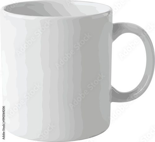White Coffee Mug on White Background