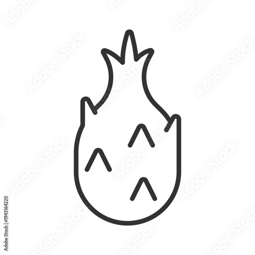 Dragon fruit icon in line design. dragon fruit pitaya tropical fruit food healthy farm market nutrition dessert ingredient on white background vector. dragon fruit editable stroke icon
