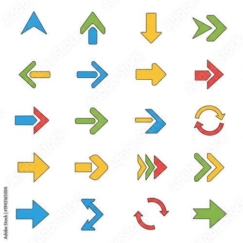 Colorful Arrows Pointing in Different Directions.