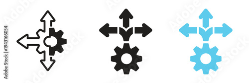flexibility icon set, vector symbol, adaptability and agility, dynamic business strategy, workflow management.