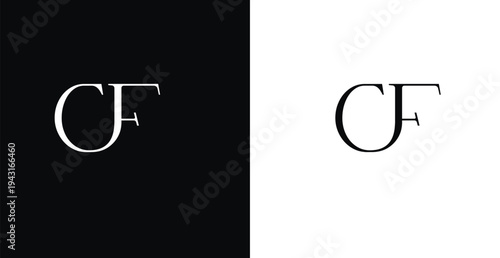 A stylized logo featuring the letters CF in a modern font on a contrasting black and white background