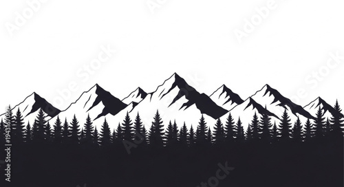 Mountain Range with Snowy Peaks.