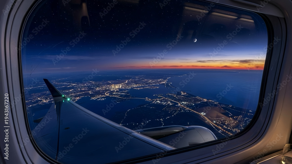 Fototapeta premium view from airplane window