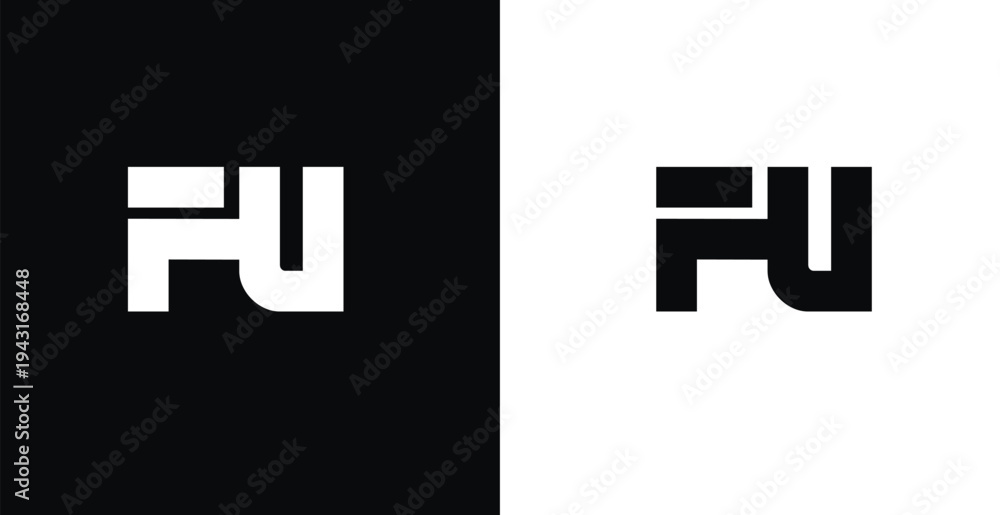 Fototapeta premium Bold FU letter monogram logo vector