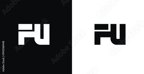 Bold FU letter monogram logo vector