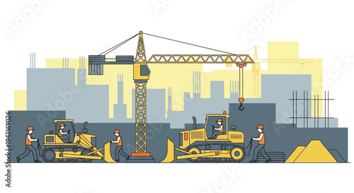 Construction Site with Crane and Machinery 2.
