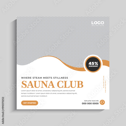 Sauna Social Media Instagram Post Banner Template