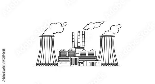 Nuclear Power Plant Illustration.