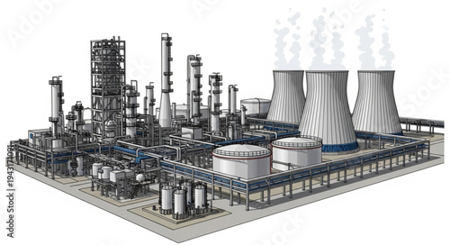 Nuclear Power Plant Industrial Complex.
