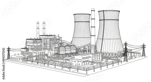 Nuclear Power Plant Industrial Complex.
