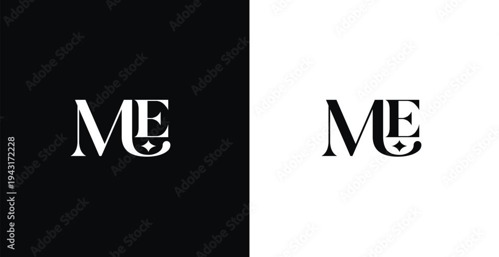 Obraz premium Elegant ME letter monogram logo vector