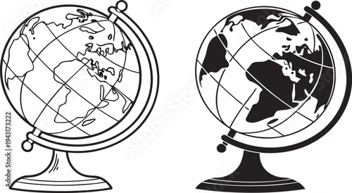  Depicting a world in outline and solid form, ready to inspire exploration, global awareness, and an understanding of the world.