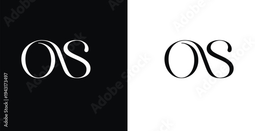 Elegant OS letter monogram logo vector