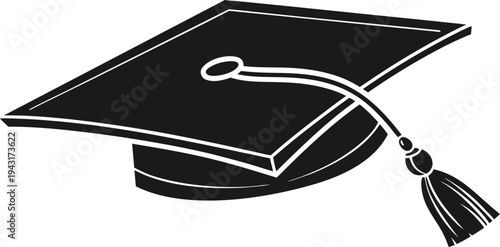  A minimalist black silhouette of a graduation cap, symbolizing academic achievement and the culmination of studies.