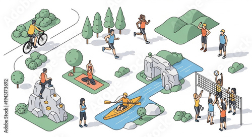 People Engaging in Outdoor Activities.