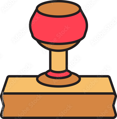 Obraz na płótnie wooden rubber stamper icon