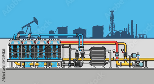 Industrial Oil and Gas Processing Plant Equipment.