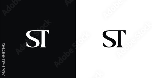 Elegant ST letter monogram logo vector