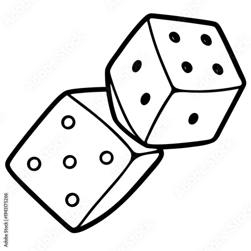 Realistic Dice Pair Illustration – Casino Game Concept Vector Graphic