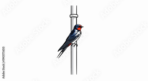 Bird perched on a vertical pole