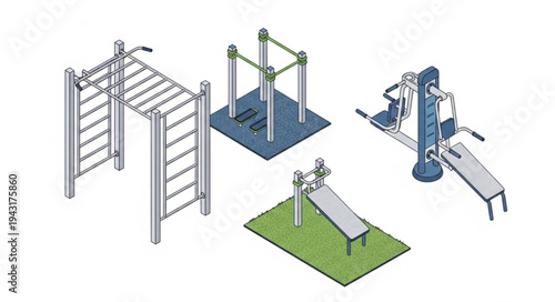 Outdoor Fitness Equipment Playground Structures.
