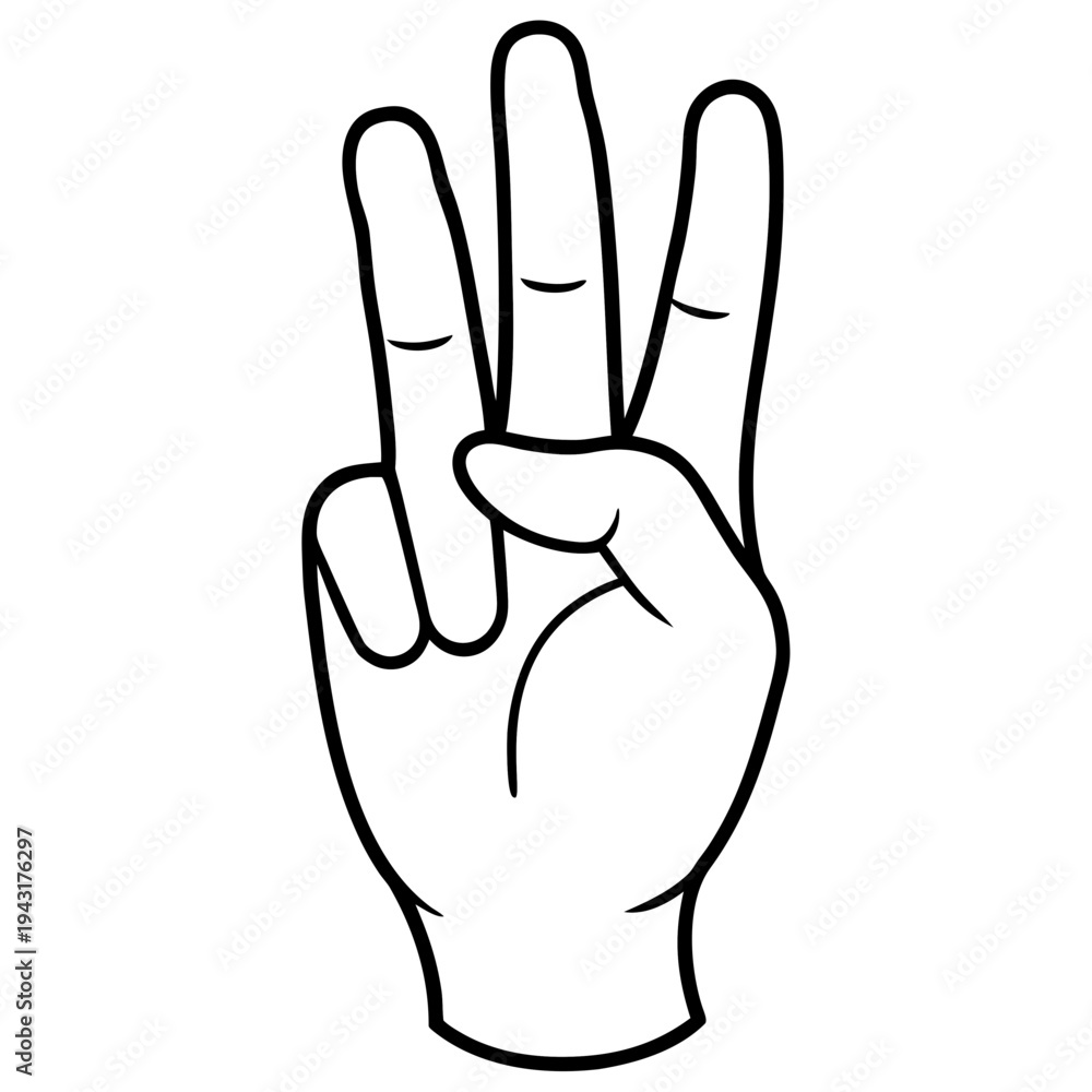 Obraz premium Hand Sign Graphics Design Set – Minimal Gesture Icons for Creative Projects