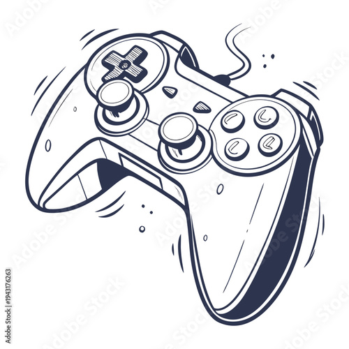Modern Game Controller Icon – Sleek Gaming Console Graphic Design for Digital Use