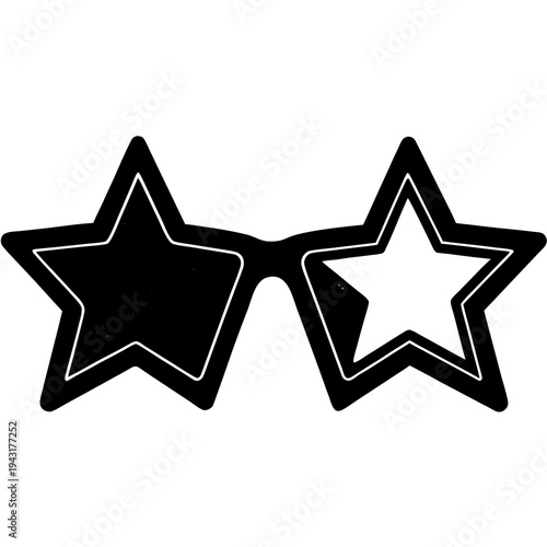 Star Glasses Trendy Fashion Icon – Stylish Eyewear Graphic Design