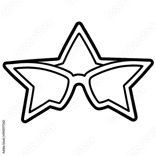 Star Glasses Trendy Fashion Icon – Stylish Eyewear Graphic Design