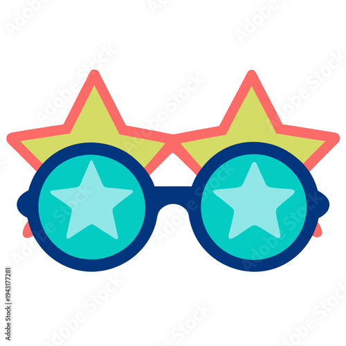 Star Glasses Trendy Fashion Icon – Stylish Eyewear Graphic Design