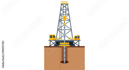 Oil Rig Drilling Platform Extracting Resources from Earth.