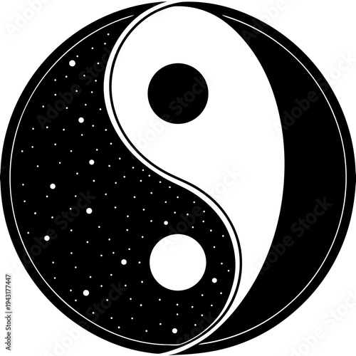 Yin Yang Symbol Minimal Vector Graphic Design Balance Harmony Illustration