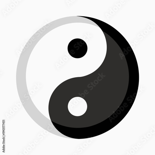 Yin Yang Symbol Minimal Vector Graphic Design Balance Harmony Illustration