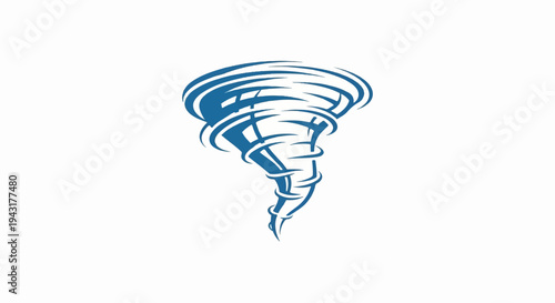 Dynamic blue spiral vortex icon, stylized for intensity and power