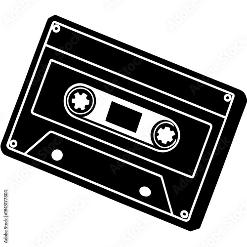 Retro Cassette Tape Vector Illustration | Vintage Audio Music Icon Design