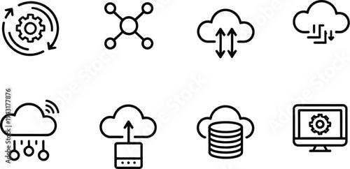 Automation icons for computing and system integration with cloud and big data