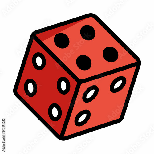 Realistic Dice Isolated on White Background – Clean Casino Game Design Element