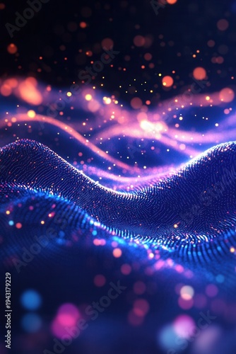 Waves of light ripple across a deep blue expanse