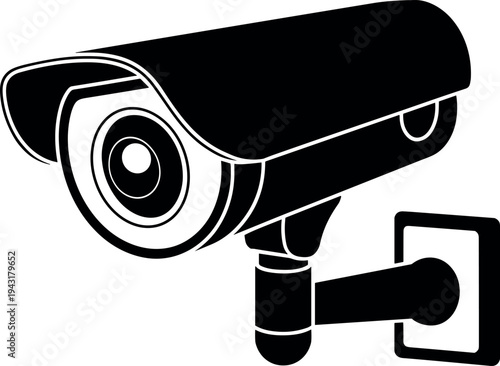 Security camera vector illustration, flat design, surveillance icon
