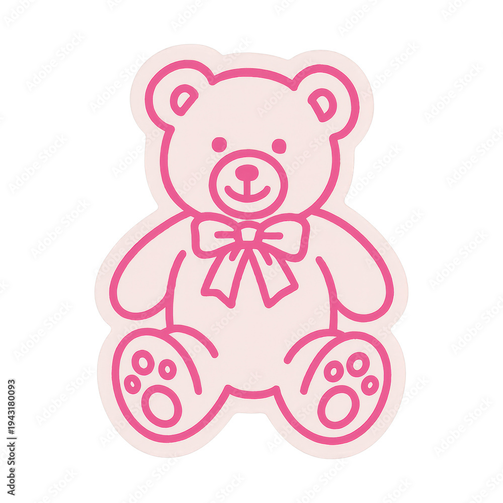 Obraz premium PNG Cute pink teddy bear illustration.