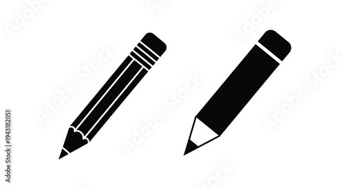 Two pencils one detailed and one in dark silhouette