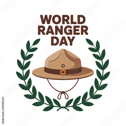 A ranger hat icon illustration for World Ranger Day celebration