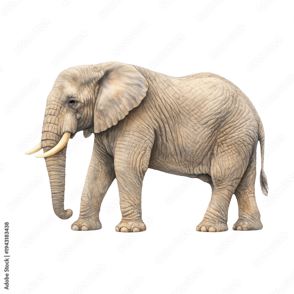 Obraz premium PNG Majestic elephant illustration PNG